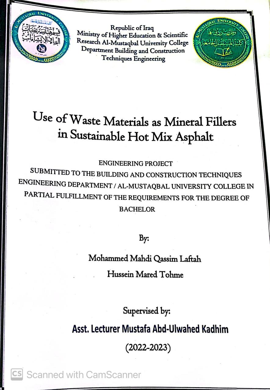 Use of Waste Materials as Mineral Filler