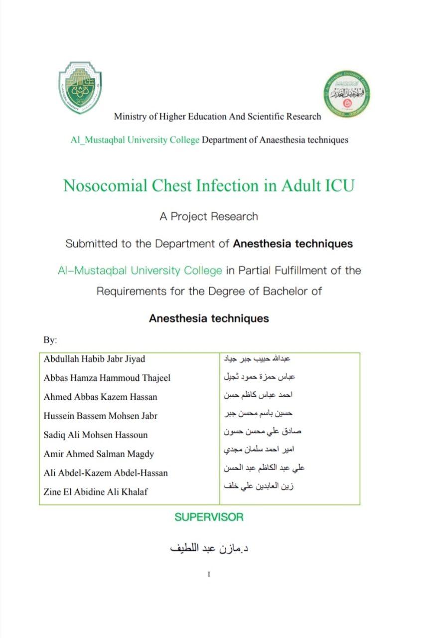 Nosocomial Chest Infection in Adult ICU