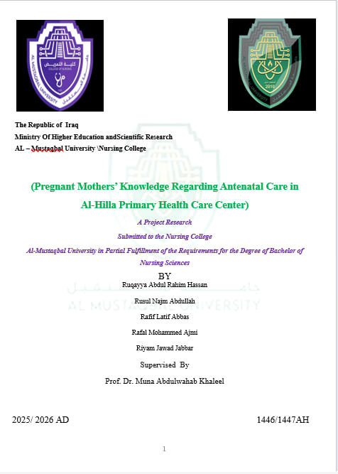  (Pregnant Mothers’ Knowledge Regarding 
