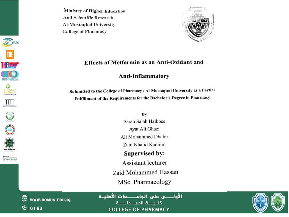 Effects of Metformin as an Anti-Oxidant 