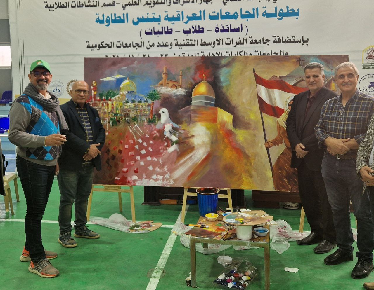 مشاركة سفراء الاستدامة من كلية الفنون الجميلة لليوم الثاني في  المهرجان الجامعي للفنون التشكيلية 