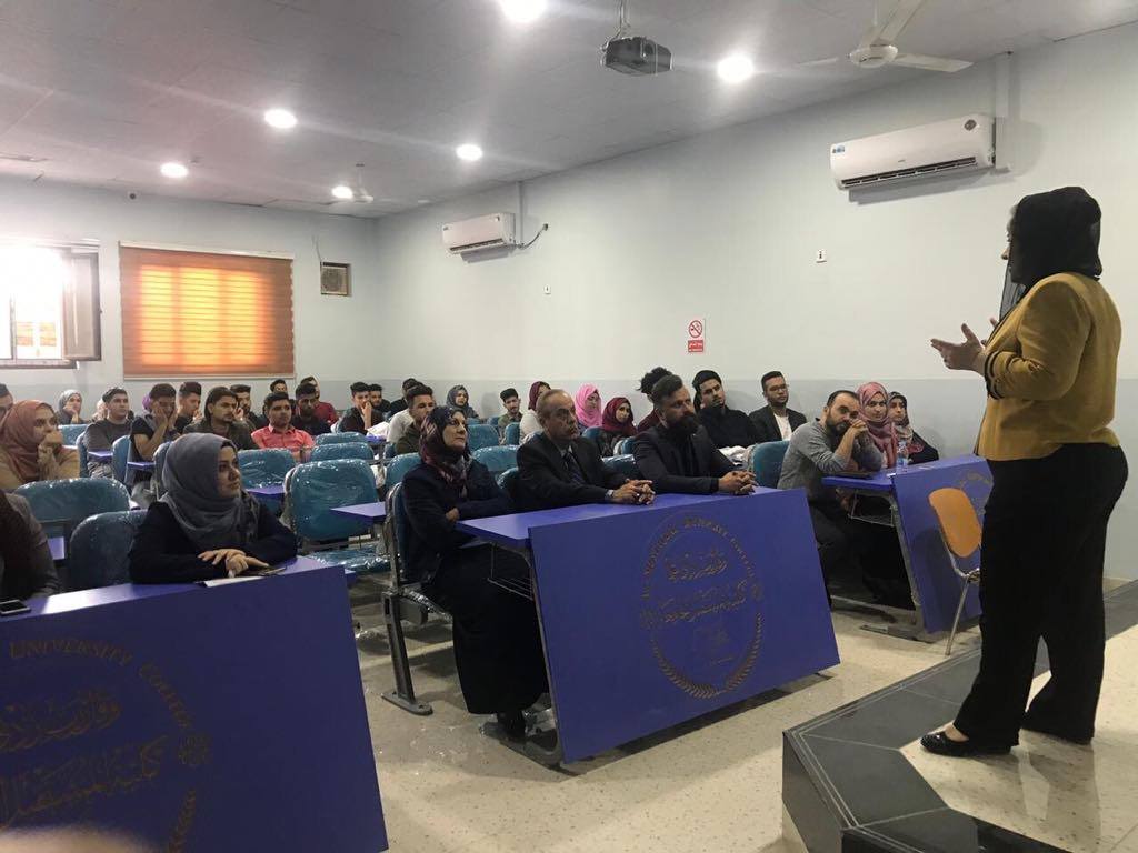 ندوة علمية القتها ا.د. عذراء يحيى بعنوان Cusses and Diagnoses of Fertilization and in Fertility