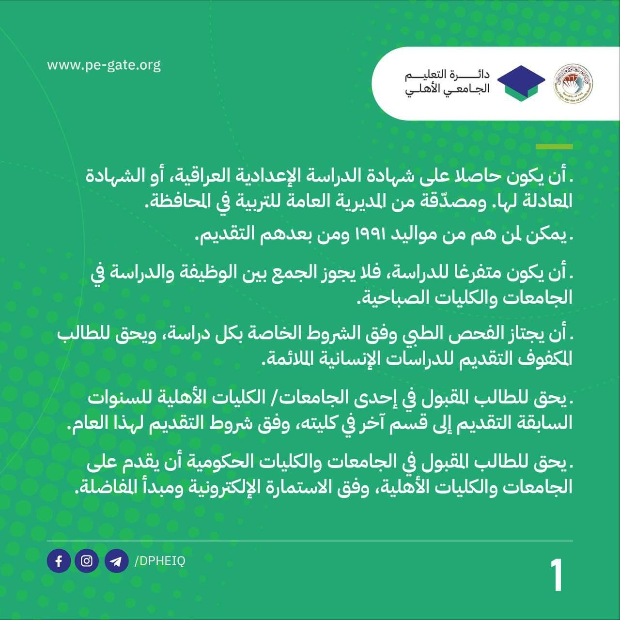 ضوابط التقديم للدراسة الصباحية في الجامعات والكليات الأهلية للعام الدراسي 2021-2022