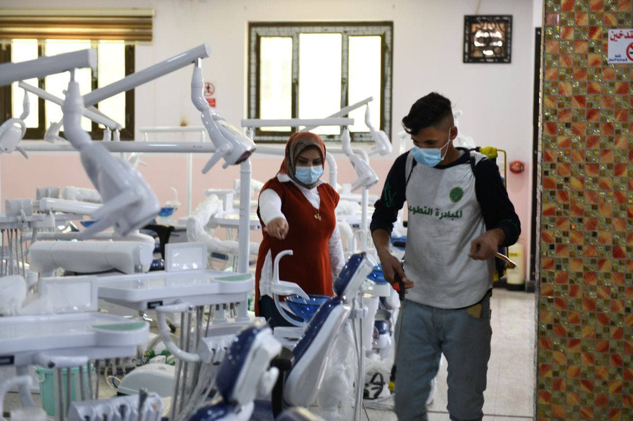  كليه المستقبل الجامعة تنظم حملة تعفير وتعقيم بالتعاون مع وحدة C.B.R.N