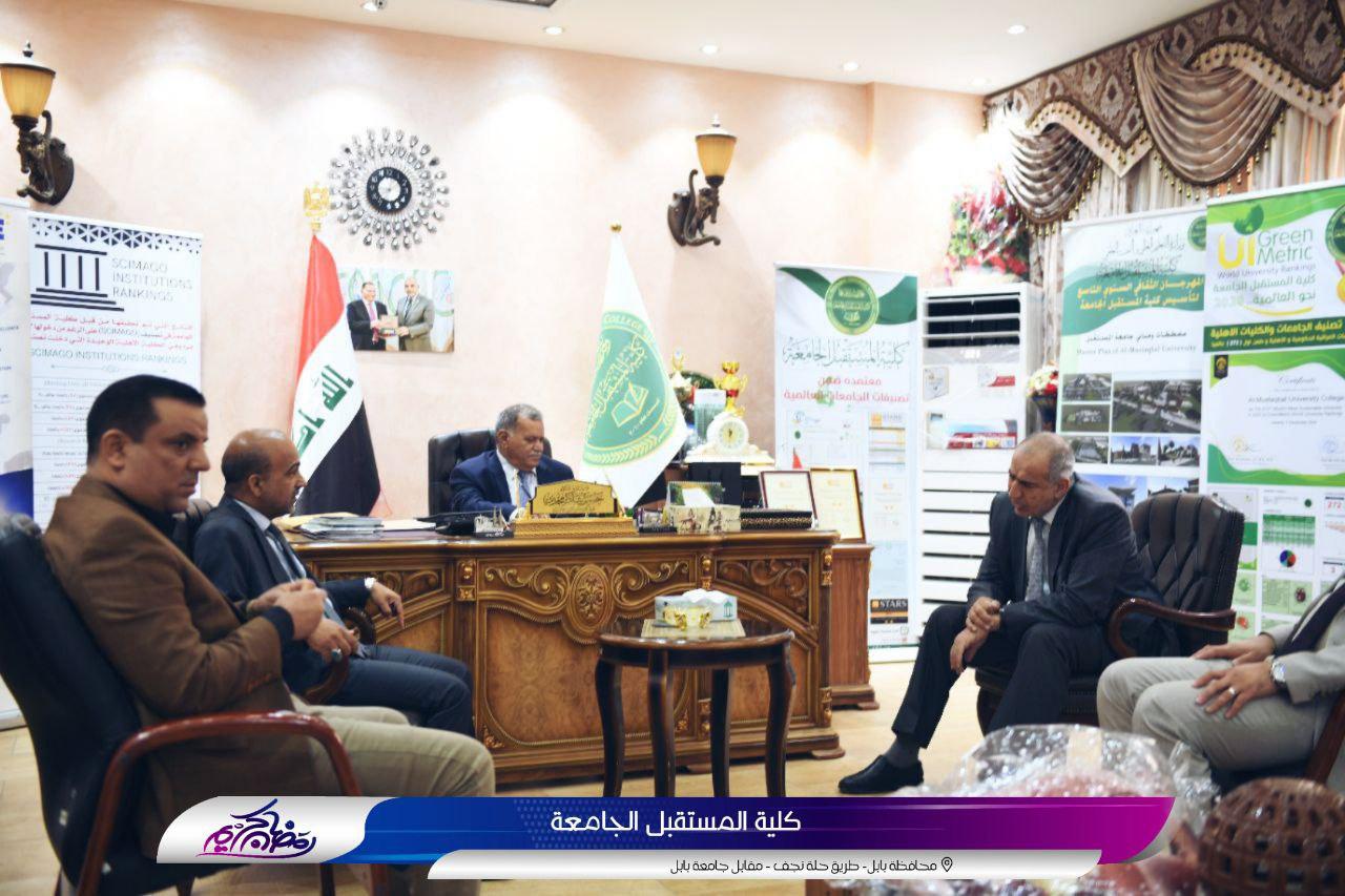  استمرار توافد المهنئين للسيد عميد كلية المستقبل الجامعة الأستاذ الدكتور حسن شاكر مجدي بمناسبة ترقيته الى مرتبة الأستاذية 