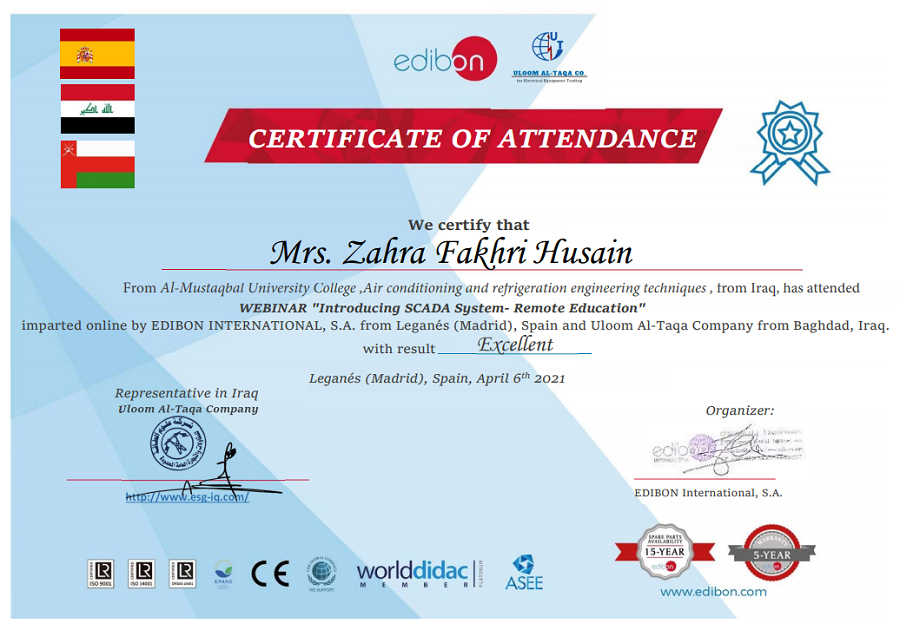 The Academic Ms. Zahra Al-Khafaji Participates in a Workshop on Designing Lab Devices