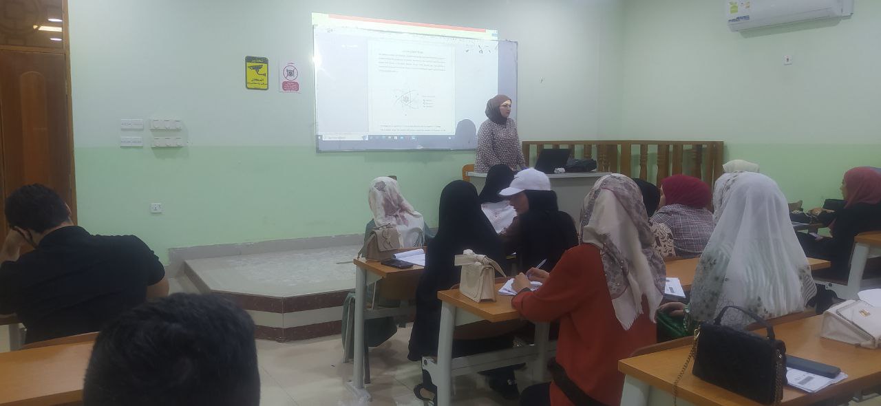ورشة تعليمية باشراف التدريسية م.م تبارك فلاح  بعنوان atom structure    