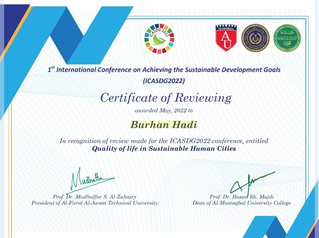 تدريسي في قسم التمريض يشارك في مراجعة ثمان بحوث في مؤتمر الاستدامة