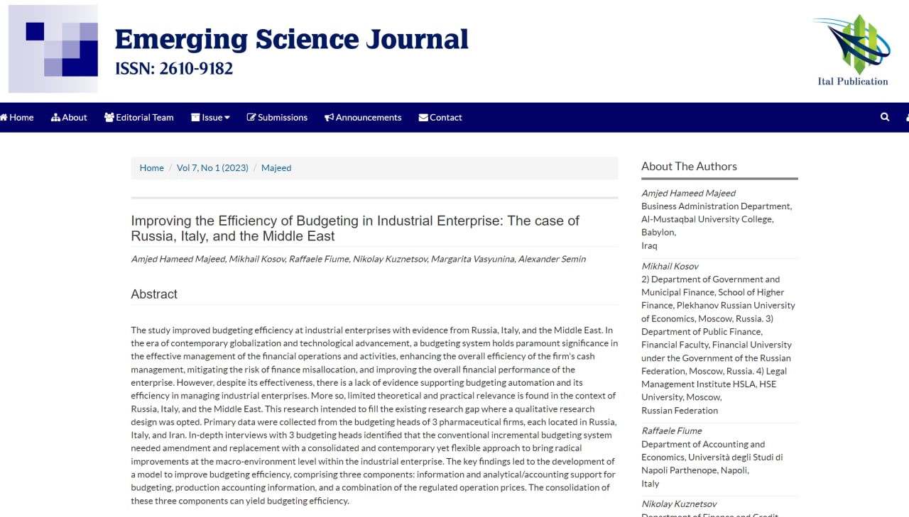 تشر بحث  لتريسي في  قسم ادارة الاعمال / كلية المستقبل الجامعة 