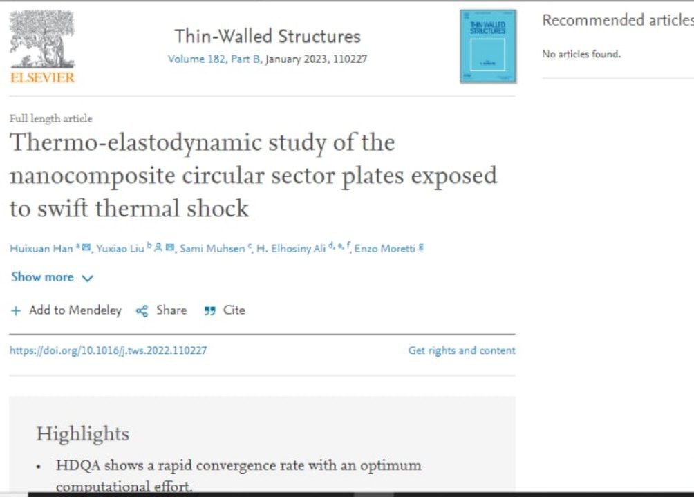 نشر بحث علمي للاستاذ المساعد الدكتور سامي محسن دخينة في مجلة عالمية