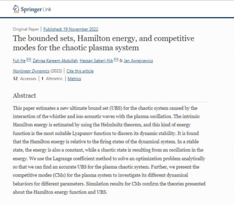 نشر بحث علمي للتدريسية م.م. زهراء كريم عبد الله في مجلة عالمية رصينة. 