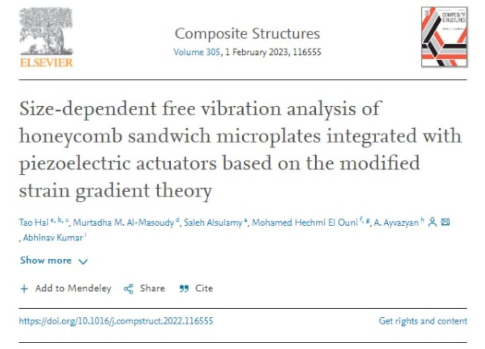 نشر بحث علمي لمقرر قسم هندسة تقنيات التكييف والتبريد في مجلة عالمية مصنفة ضمن الربع الاول في مستوعبات سكوباس 