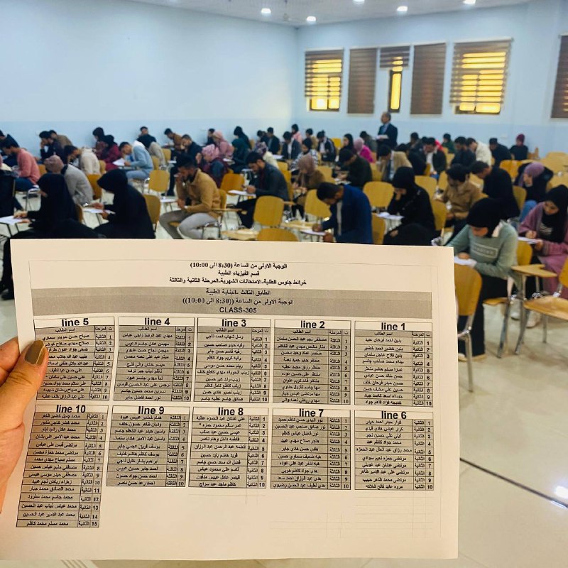 انتهاء الامتحانات الشهرية الحضورية لطلبة قسم الفيزياء الطبية 