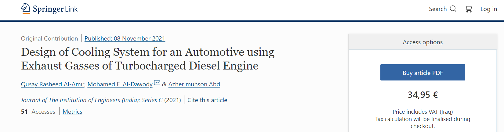 Design of Cooling System for an Automotive using Exhaust Gasses of Turbocharged Diesel Engine