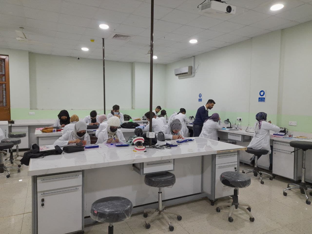 Part of the attendance at the orthodontic laboratory at Al-Mustaqbal University College
