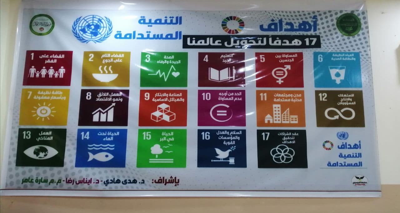 قسم ادارة الاعمال ينفذ بوستر يوضح اهداف التنمية المستدامة 