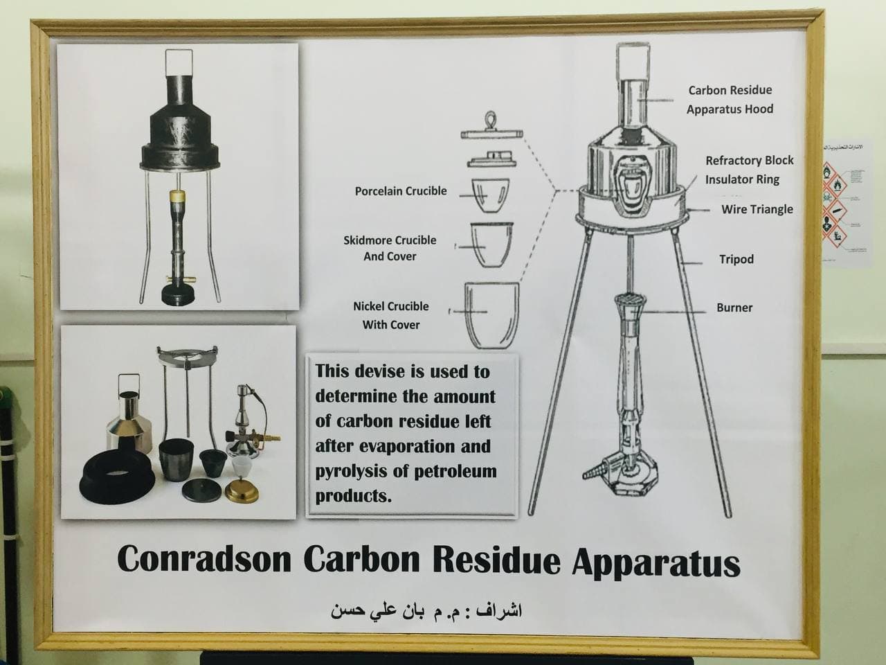 Student Activity That Includes A Poster  Explaining The Components Of The Residual Carbon Test Device Of Petroleum Products, Under The Supervision  Of  Asst. Lect. Ban Ali Hassan. 