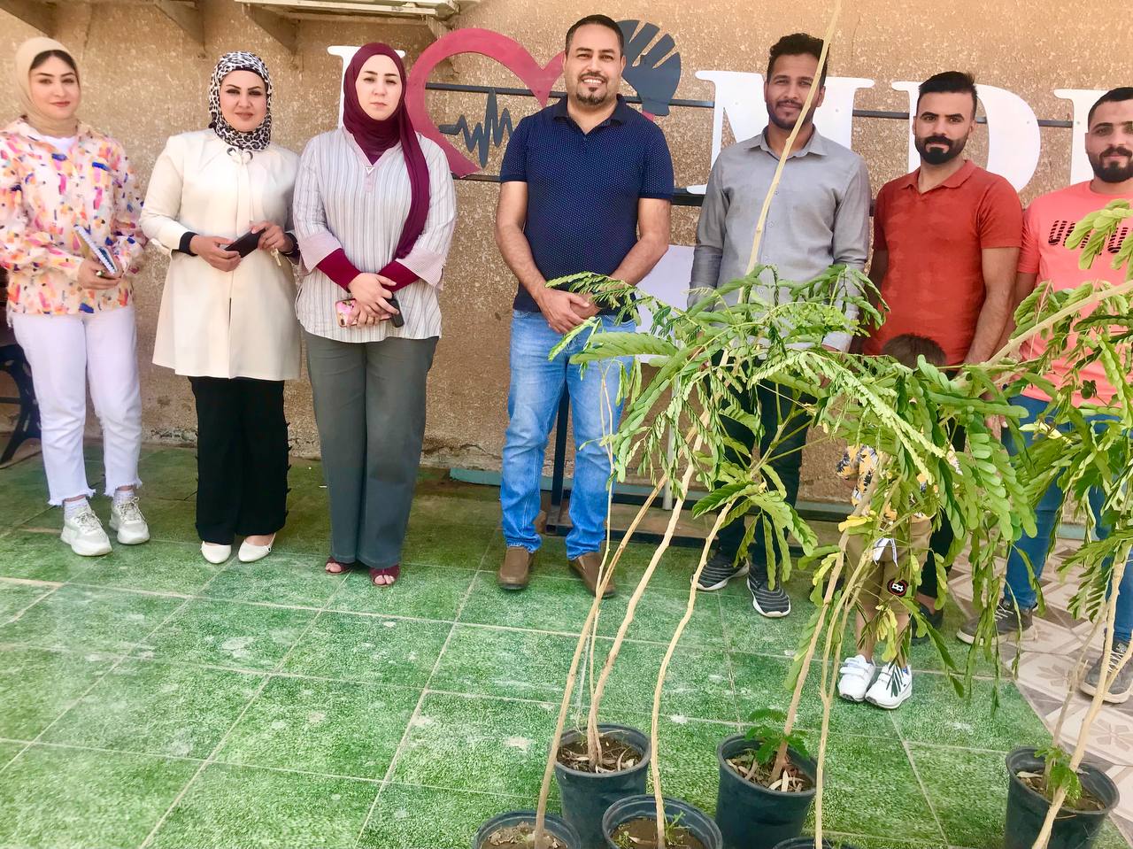 A campaign to plant a tree (Albizia) carried out by students of chemical engineering