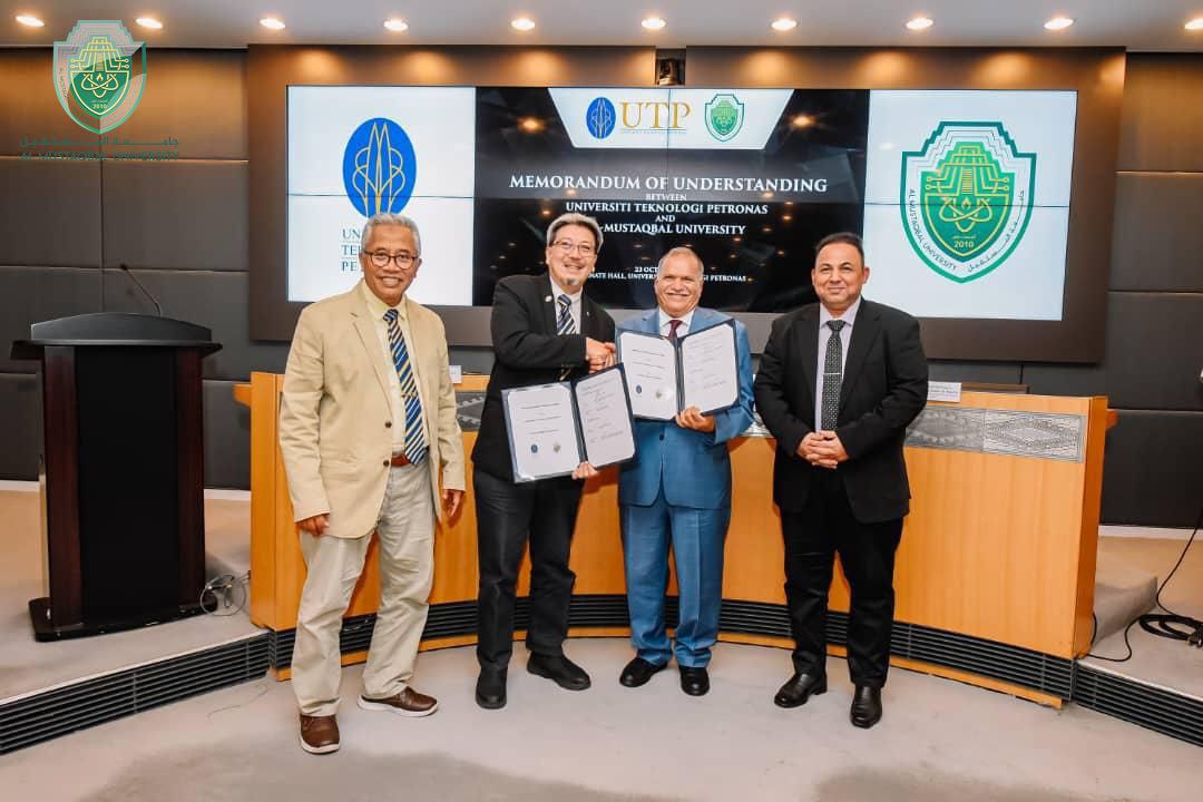  رئيس جامعة المستقبل يوقع إتفاقية تعاون علمي وأكاديمي مع جامعة بتروناس التكنولوجية الماليزية UTP