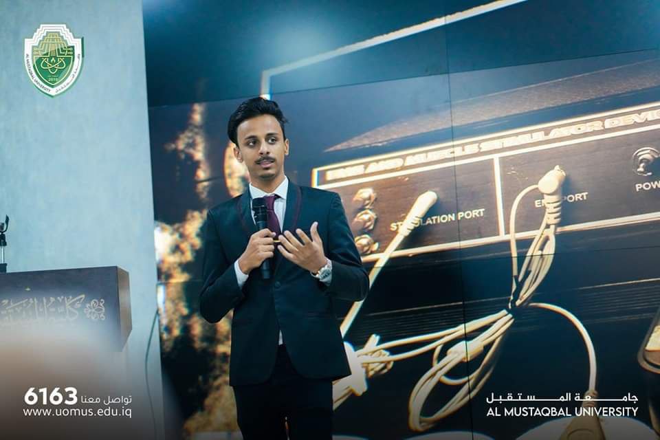 - مشاركة قوية لاحد طلاب قسم هندسة تقنيات الاجهزة الطبية في فعاليات اسبوع ريادة الاعمال الذي نظمته جامعة المستقبل