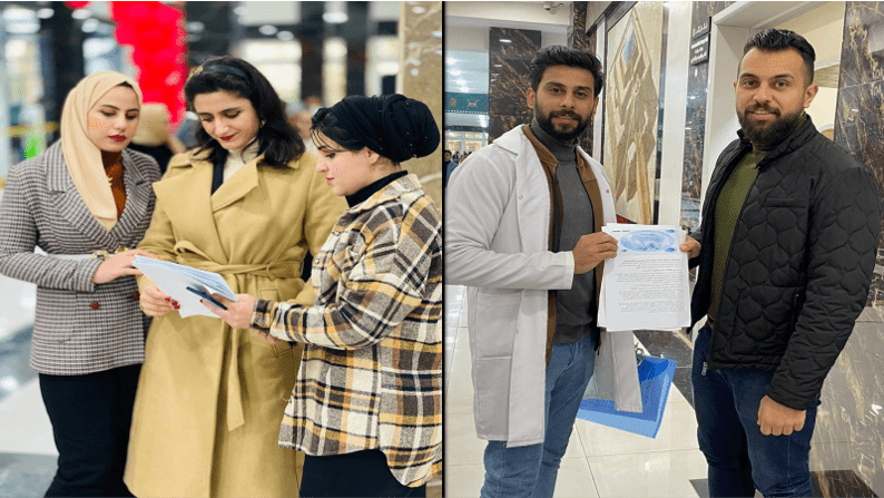 تنظيم حملة توعية في قسم طب الاسنان حول  صحة الفم والاسنان 