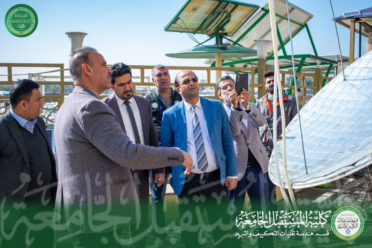 وفد من معهد كربلاء التقني يزور مختبر بحوث الطاقة المتجددة والمختبرات العلمية في قسم هندسة تقنيات التكييف والتبريد