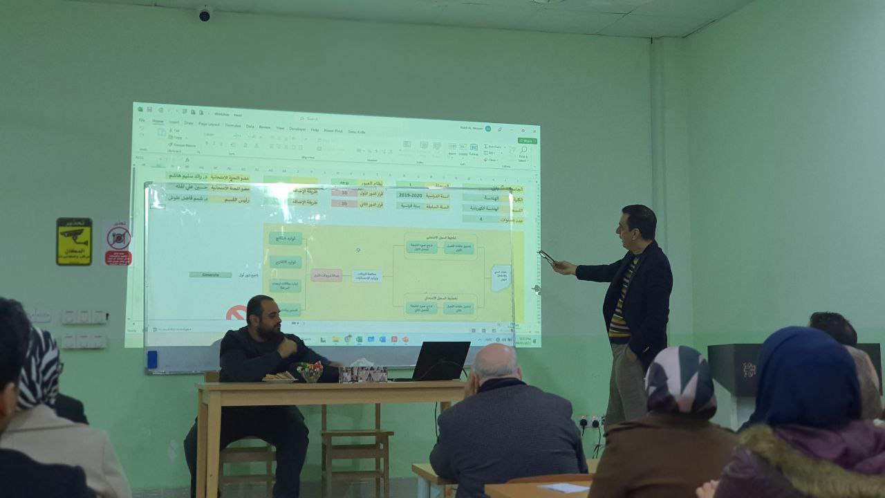 اقام  قسم هندسه تقنيات الاجهزه الطبيه ورشه علميه بعنوان "اتمتة اعمال اللجان الامتحانيه في المؤسسات التعليميه" 