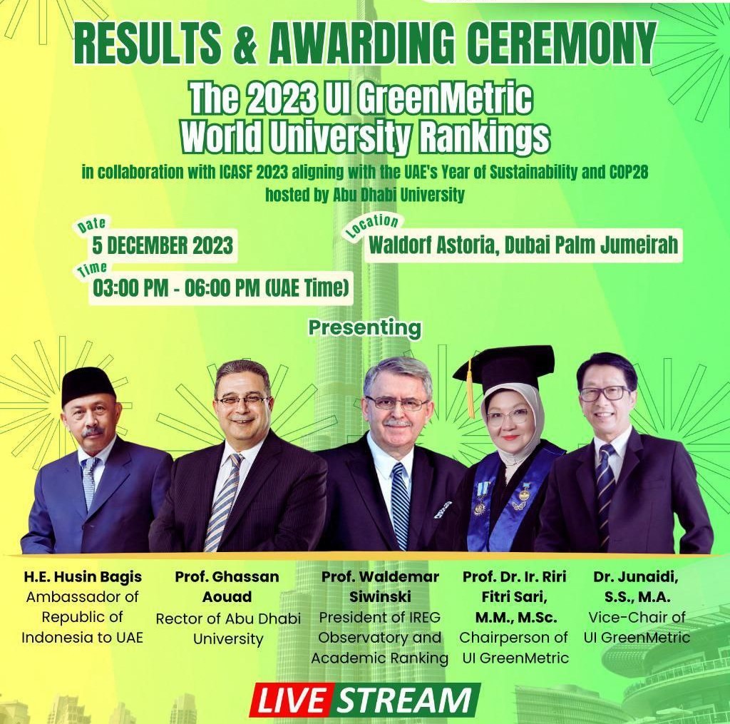 جامعة المستقبل تحصد المرتبة_الاولى على الجامعات والكليات الاهلية و المرتبة_الثالثة على مستوى الجامعات الحكومية بتصنيف‎ UI GreenMetric ‎ لعام 2023‏ 