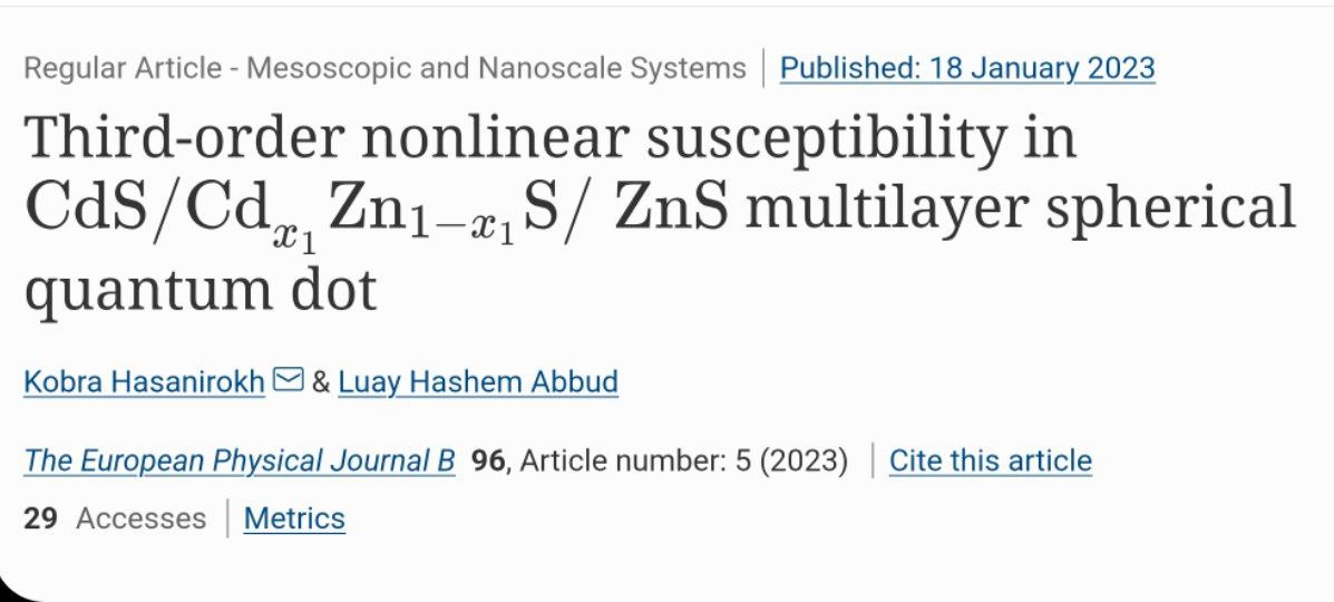 نشر بحث علمي للتدريسي أ.م. لؤي هاشم عبود في مجلة عالمية 