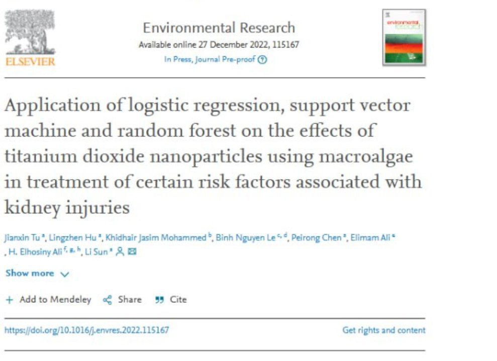 نشر بحث علمي للدكتور خضير جاسم الجبوري في مجلة عالمية 