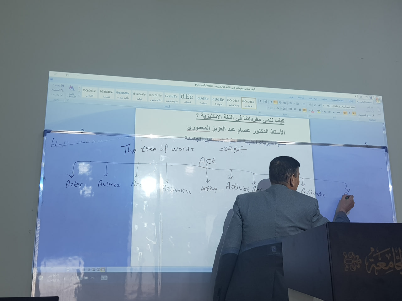 ورشة علمية للتدريسي د. عصام عبد العزيز محمد بعنوان كيف ننمي مفرداتنا في اللغة الانكليزية