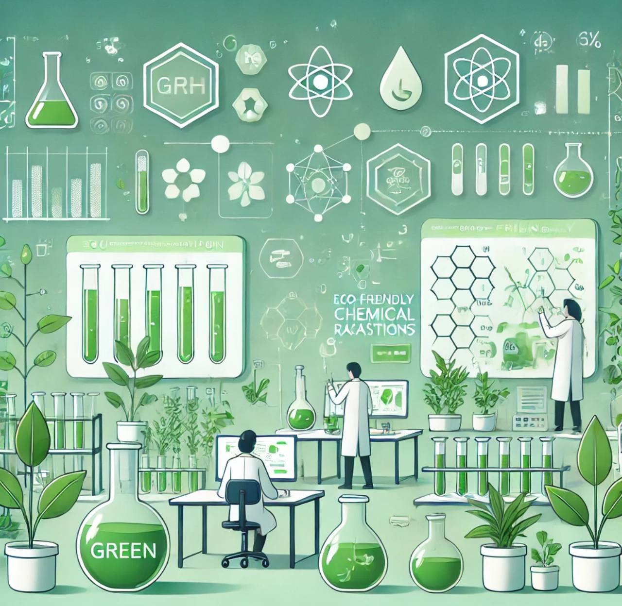 مقالة علمية للمعيدة هنادي تحسين مسلم بعنوان(تحليل التفاعلات الكيميائية الصديقة للبيئة)