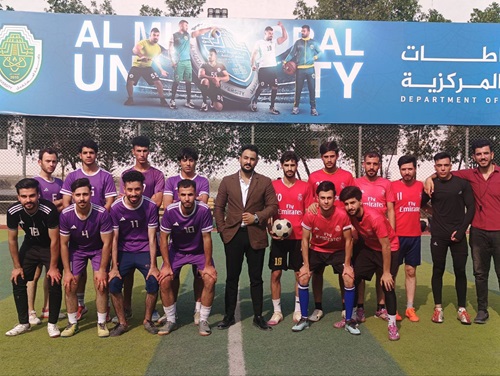 نشاط رياضي - مباراة كرة القدم لطلبة المرحلة الثالثة بين قسم تقنيات البصريات و هندسة الحاسبات 