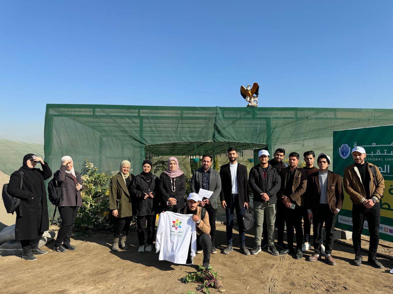 “A tour of the students from the Department of Biomedical Engineering inside the mushroom farm.”