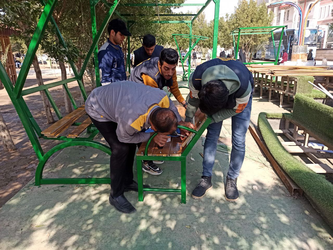 تهيئة اروقة جامعة المستقبل استعداداً لاسبوع الاستدامة