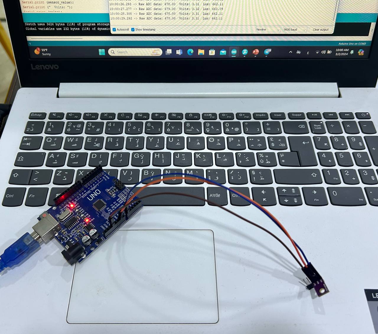 ورشة بعنوان"وحدة مستشعر الإضاءة المحيطة TEMT6000 Ambient Light Sensor Module"