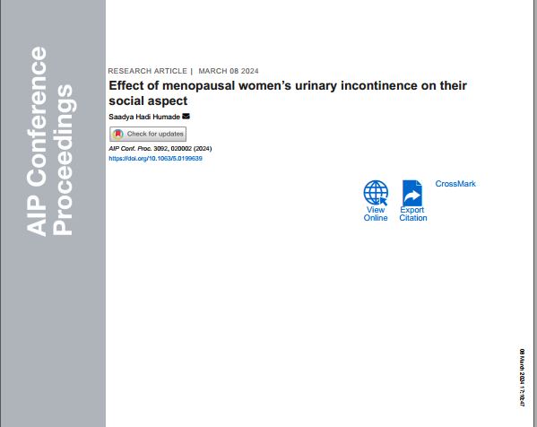 نشر بحث علمي جديد من قبل عميدة كلية التمريض في جامعة المستقبل 