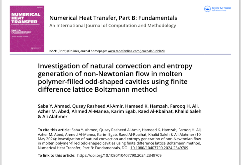 عميد كلية الهندسة و رئيس قسم هندسة تقنيات ميكانيك القوى ينشران بحثاً علمياً مشتركاً  في مستوعبات عالمية 