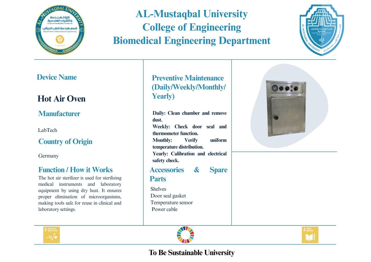 جهاز "Hot Air Oven": ركيزة أساسية للسلامة والتعقيم في مختبراتنا