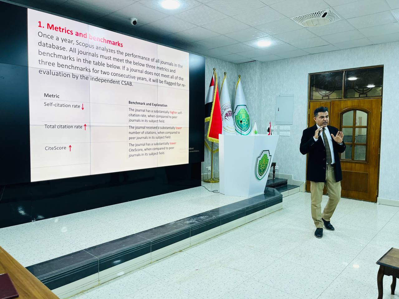 قسم الكيمياء الحياتية في كلية العلوم يقيم ندوة علمية حول سياسات التقييم في سكوبس