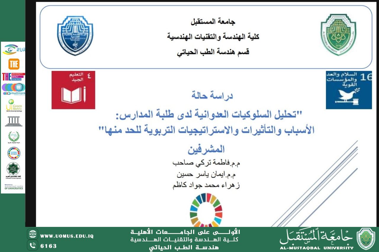 دراسة حالة بعنوان " تحليل السلوكيات العدوانية لدى طلبة المدارس الأسباب والتأثيرات والاستراتيجيات التربوية للحد منها" 