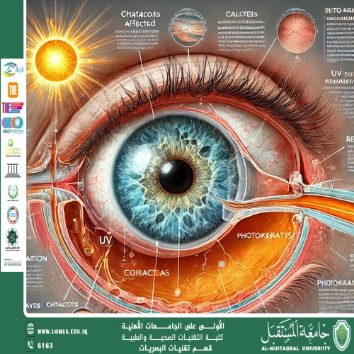 مقالة علمية للمعيدة تمارا نهاد عباس بعنوان(تأثير أشعة الشمس على العين). 