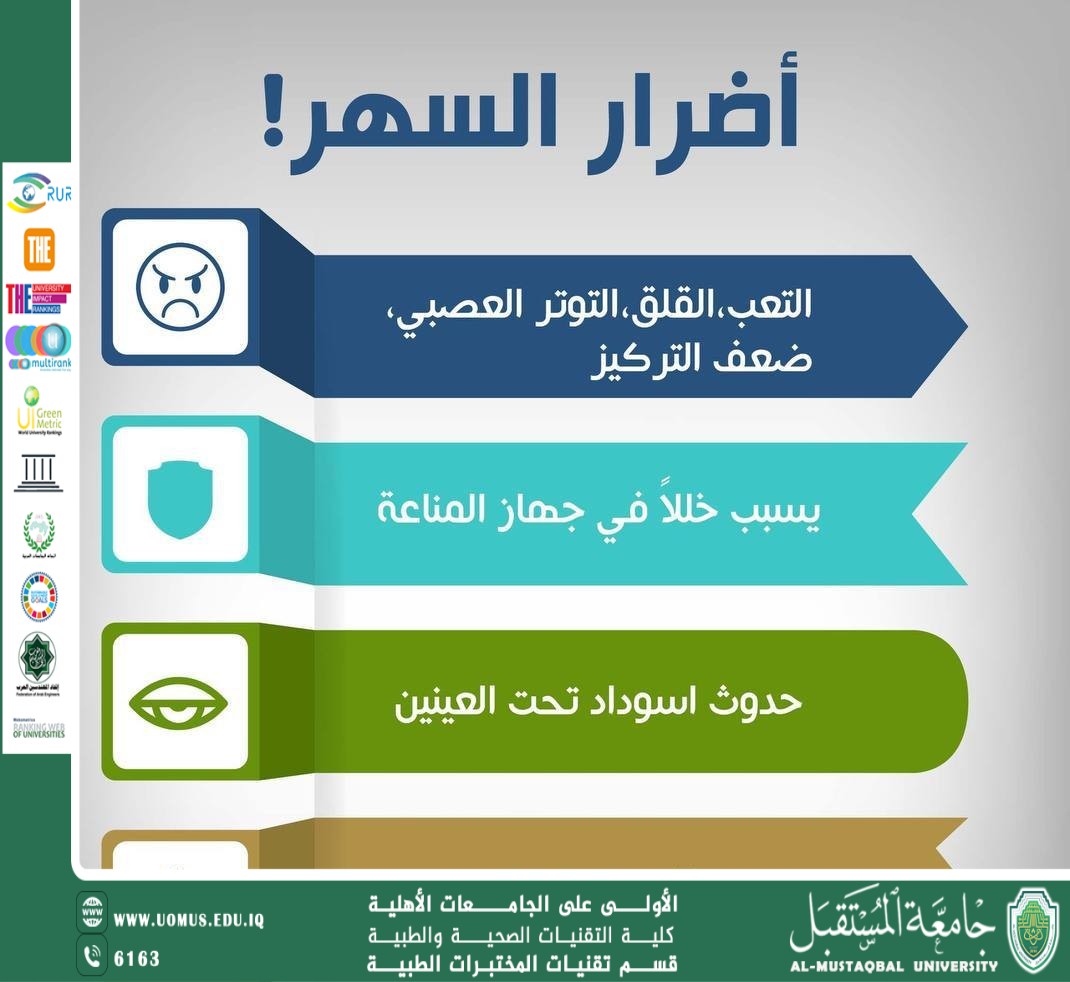 مقالة علمية للمبرمجة ايمان مؤيد بعنوان مخاطر السهر على الصحة 