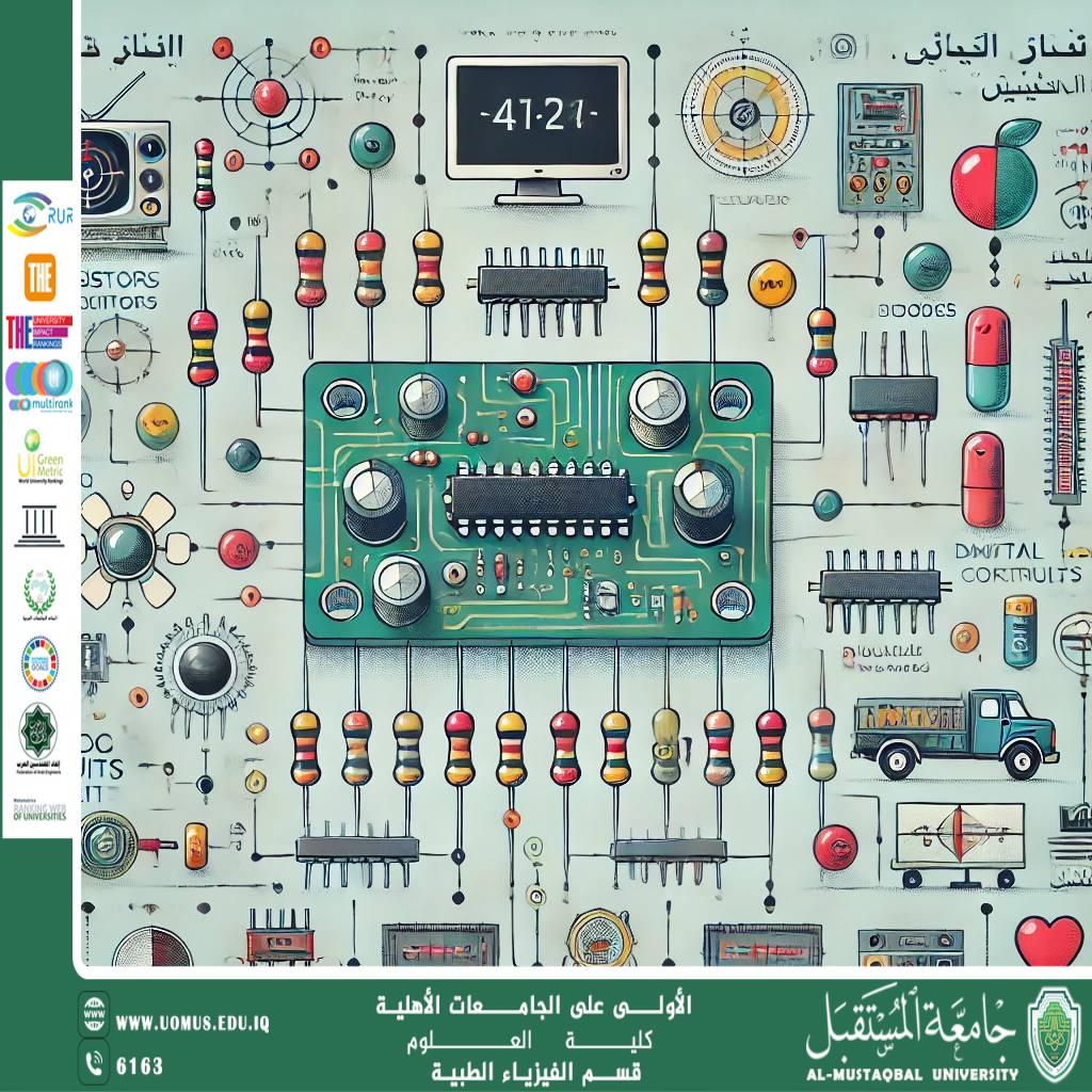 A scientific article by the lecturer (Assistant Professor Israa Hussein Amwishi) entitled “Electronic Circuits and Their Applications in Electrical Devices”