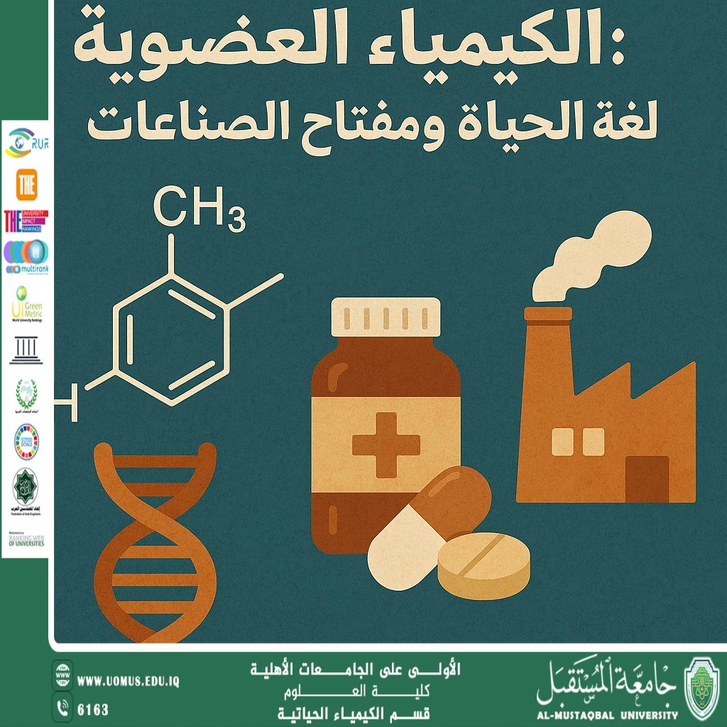 مقالة علمية للمعيدة حنين اياد بعنوان الكيمياء العضوية: لغة الحياة ومفتاح الصناعات