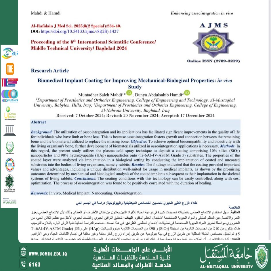 Innovative Research on Coating Medical Implants to Enhance Bone Integration