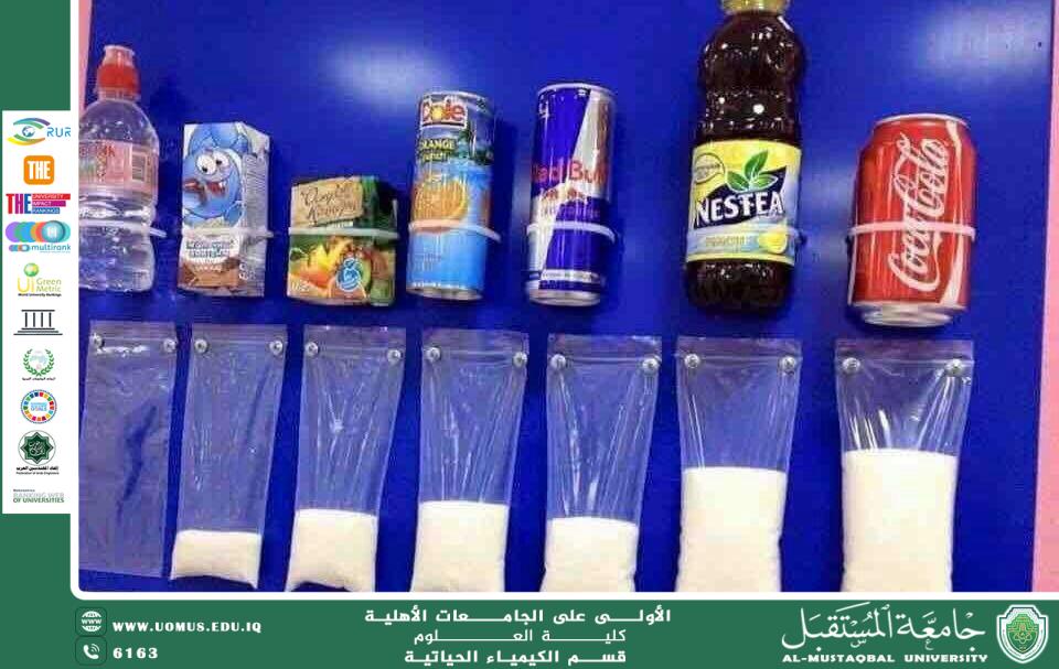 مقالة علمية لمقرر قسم الكيمياء الحياتية الدكتور اصيل عامر هادي بعنوان  نسبة السكر في المشروبات المختلفة وتأثيرها على الصحة العامة