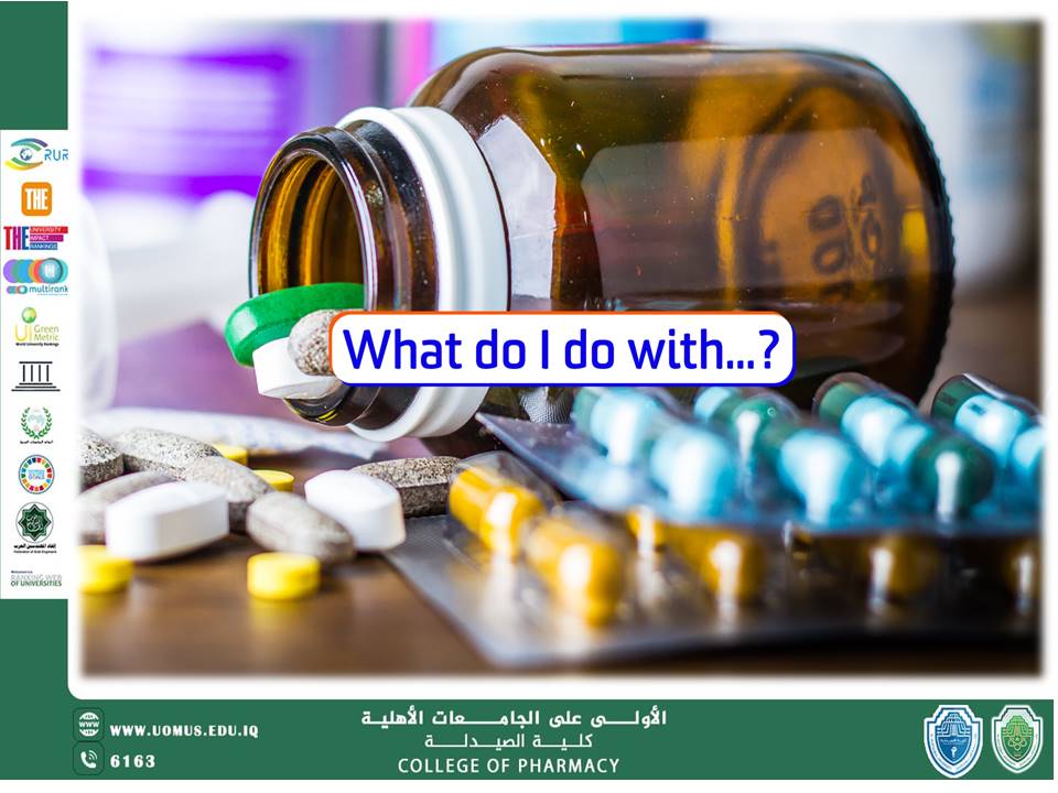مقاله بقلم  د.محمد عبد الحسين هندوز  في كلية الصيدلة جامعة المستقبل بعنوان Role of Pharmacist in Patient Education About the Proper Way of Disposal of unused or Expired Medication at Homes