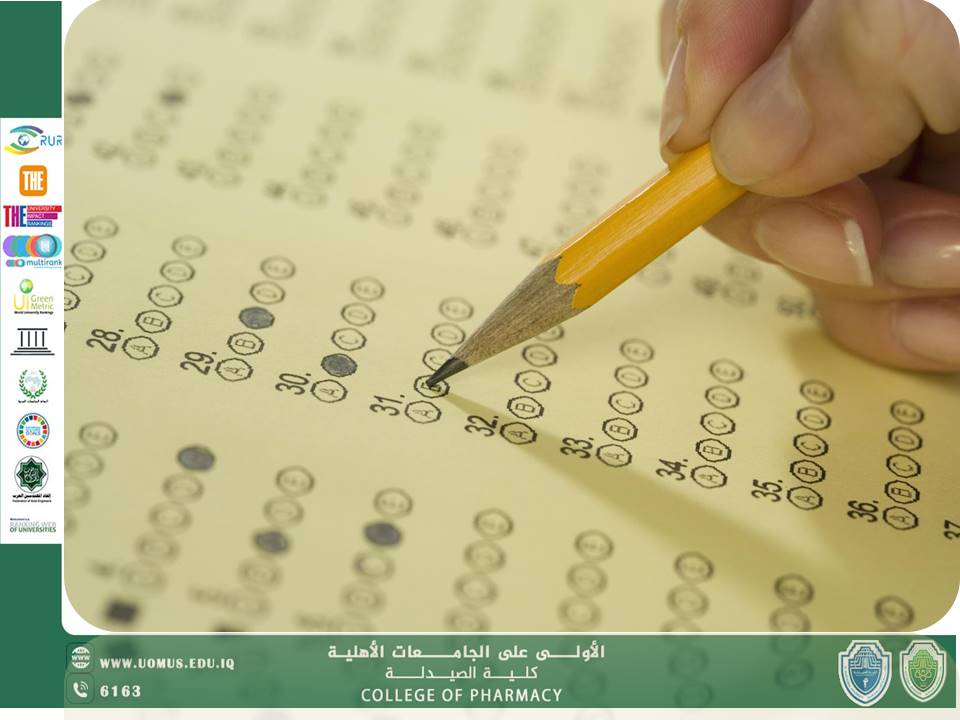 مقاله بقلم .د شيرين محمد مكي في كلية الصيدلة جامعة المستقبل بعنوان  (How Efficiently does the Multiple Choice Questions  ( MCQ) Assess College Students΄ Performance)