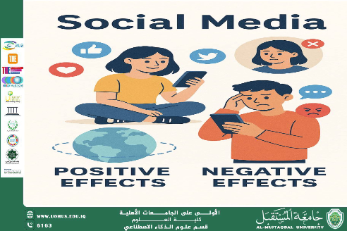 مقاله بعنوان (تأثير وسائل التواصل الاجتماعي على المجتمع) للتدريسيه م.م﮼ فاطمة اياد 